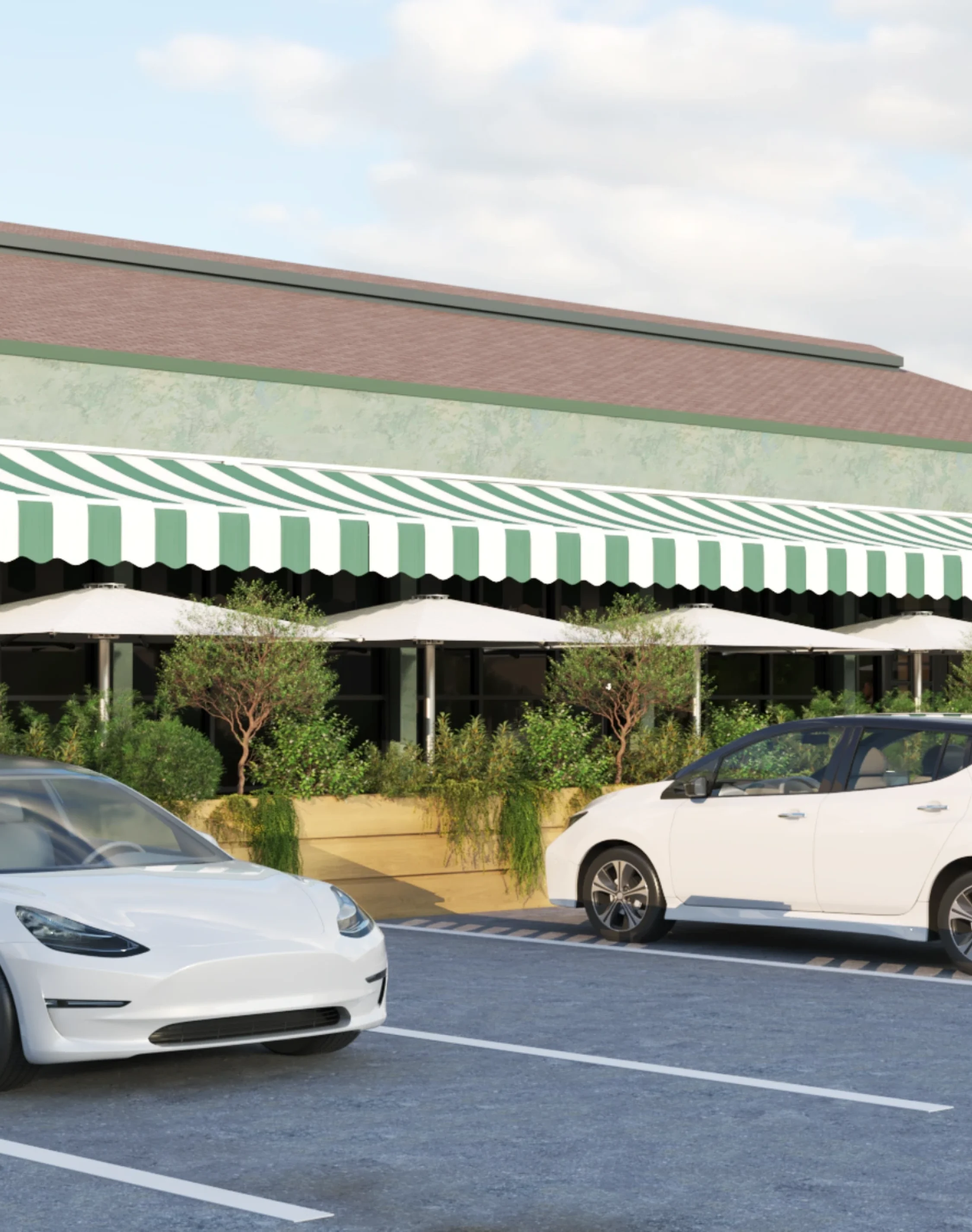 Commercial entrance and landscape integration design