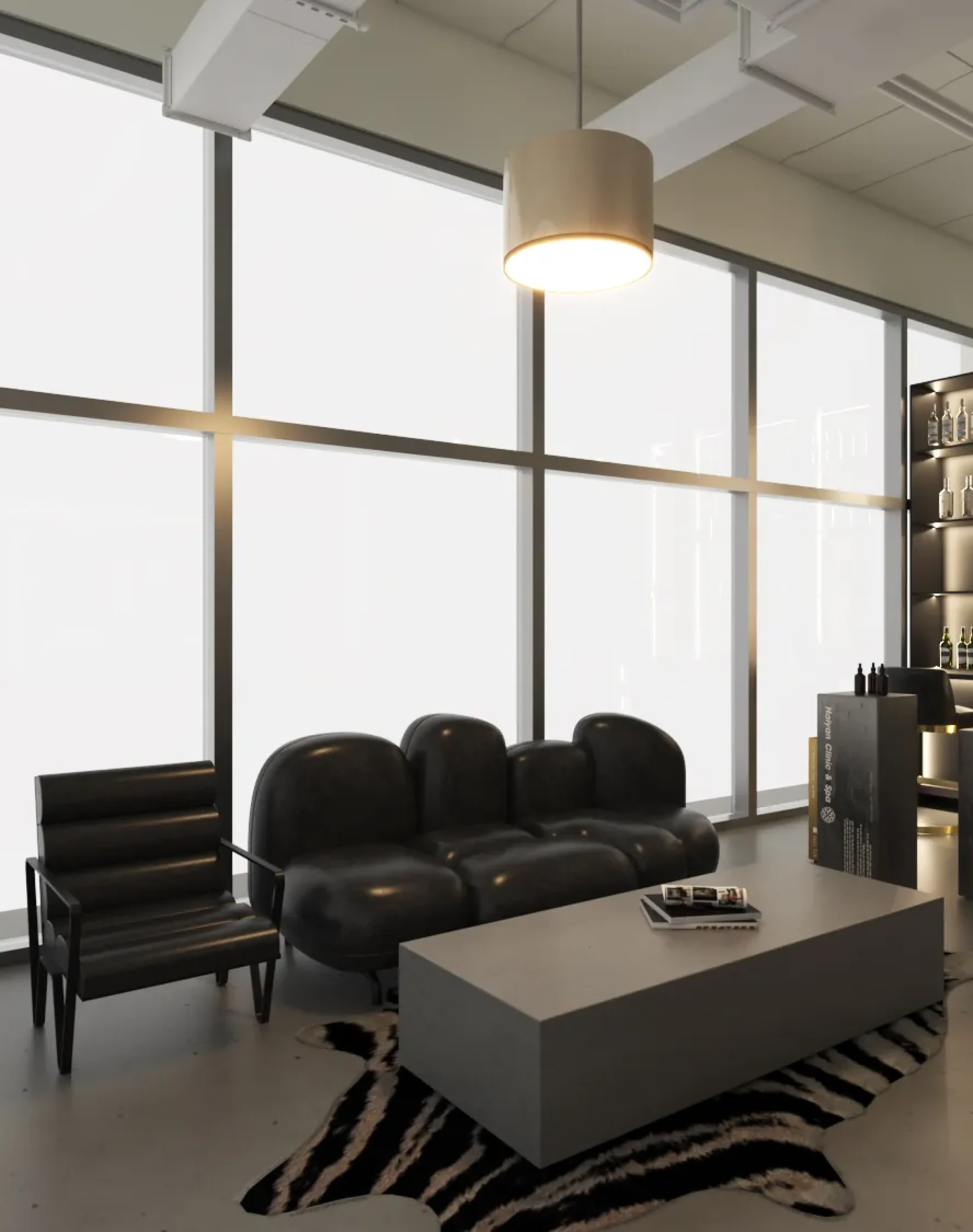 legant salon interior with arched illuminated mirrors and modern styling chairs.